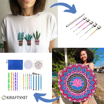 KRAFTYKIT® Conjunto de pintura 3d bordado e mandala
