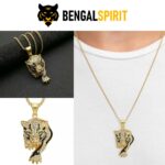 Colar de Tigre de Ouro Incrustado