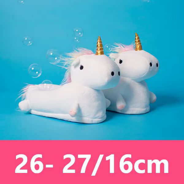 Chinelos de peluche de unicórnio para crianças com LED