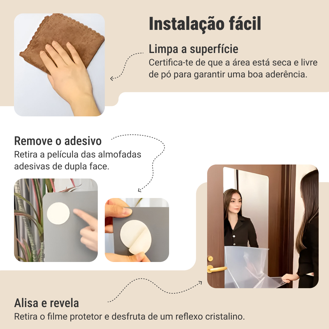 MirrorFlex™ espelho acrílico flexível autoadesivo 120 x 40 cm - Image 4